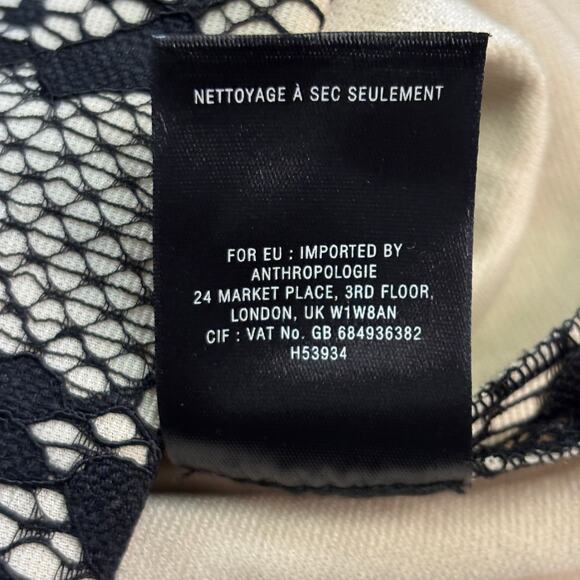 HD in Paris Anthropologie Dress Black Lace Overlay Sleeveless Cocktail Sheath L - Picture 11 of 11